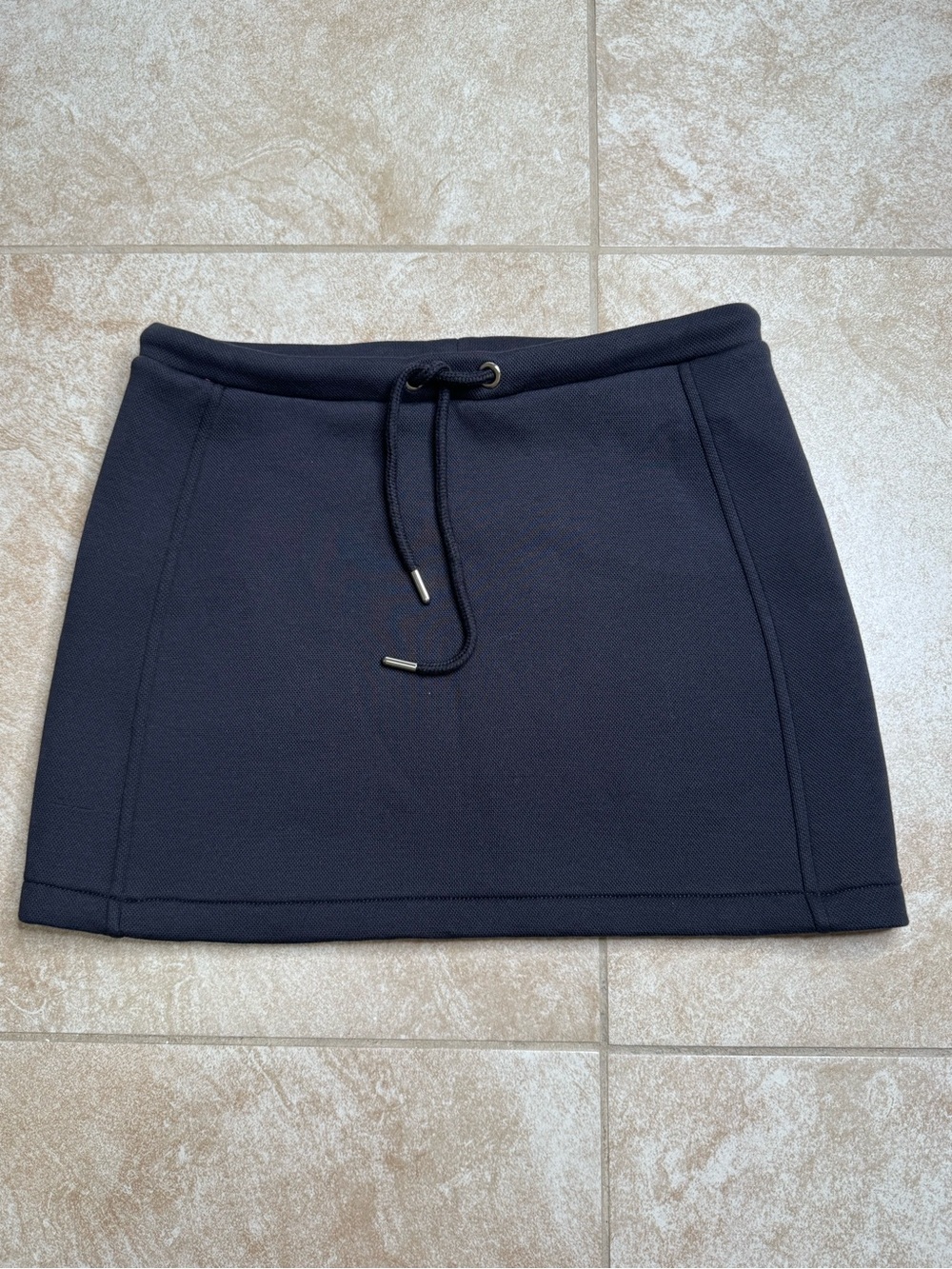 Zara Navy Drawstring Mini Skirt